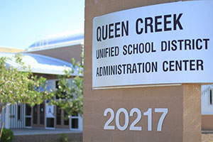 Administration Center sign outside the school building